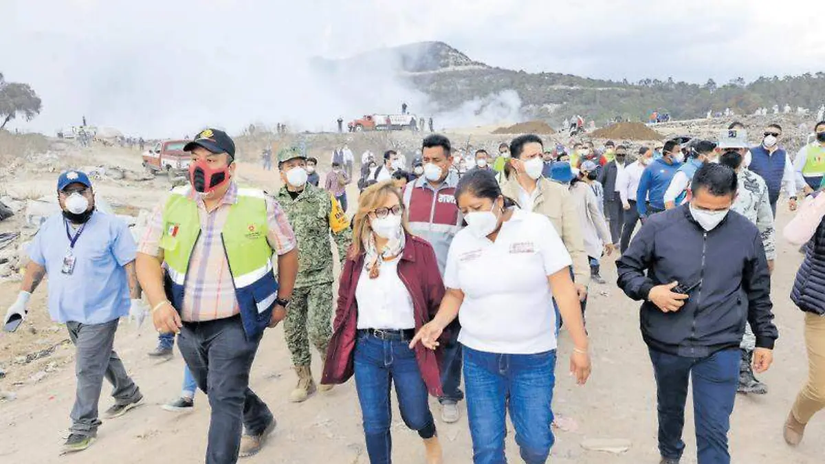 Lorena Cuéllar en relleno sanitario